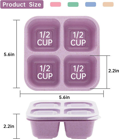 4-Compartment Snack Boxes – Portable Meal Prep Containers, Set of 5