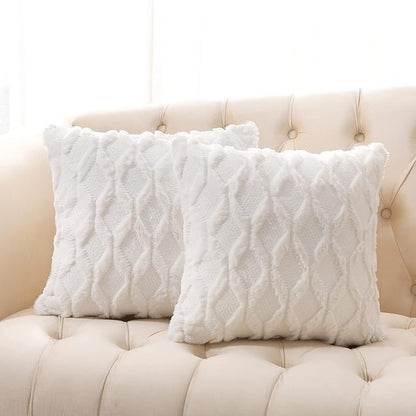 Cable Knit Faux Wool Throw Pillow Covers, 20x20" Set of 2
