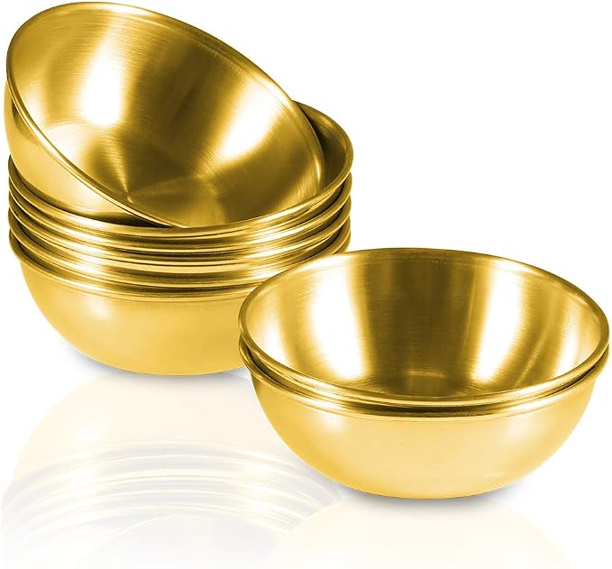 Mini Stainless Steel Dipping Bowls – 3.2" Sauce Dishes, Set of 8