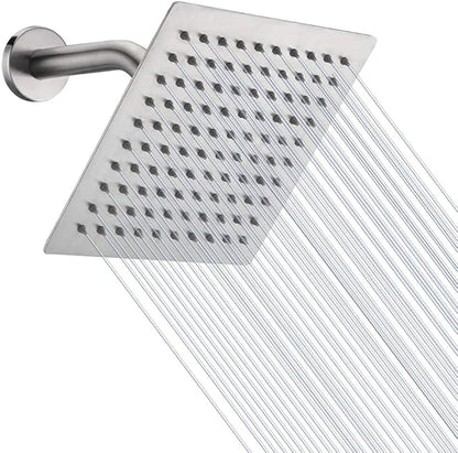 8" Square Rainfall Shower Head – High Pressure, Stainless Steel