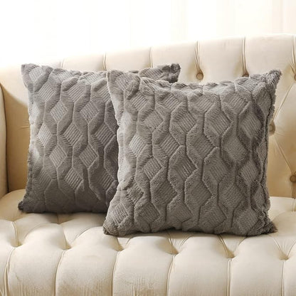 Cable Knit Faux Wool Throw Pillow Covers, 20x20" Set of 2