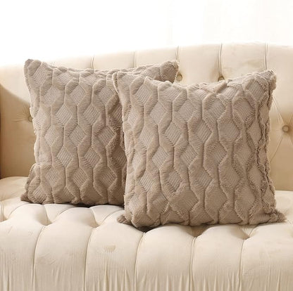 Cable Knit Faux Wool Throw Pillow Covers, 20x20" Set of 2