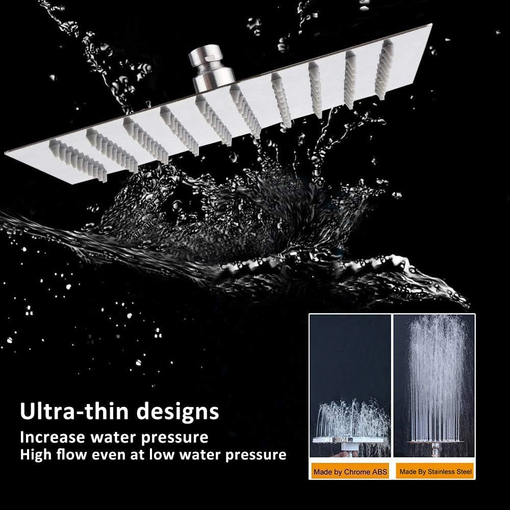 8" Square Rainfall Shower Head – High Pressure, Stainless Steel
