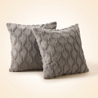 Cable Knit Faux Wool Throw Pillow Covers, 20x20" Set of 2