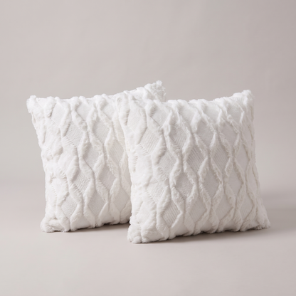 Cable Knit Faux Wool Throw Pillow Covers, 20x20" Set of 2