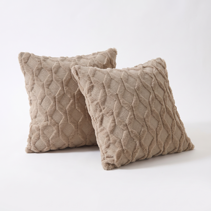 Cable Knit Faux Wool Throw Pillow Covers, 20x20" Set of 2