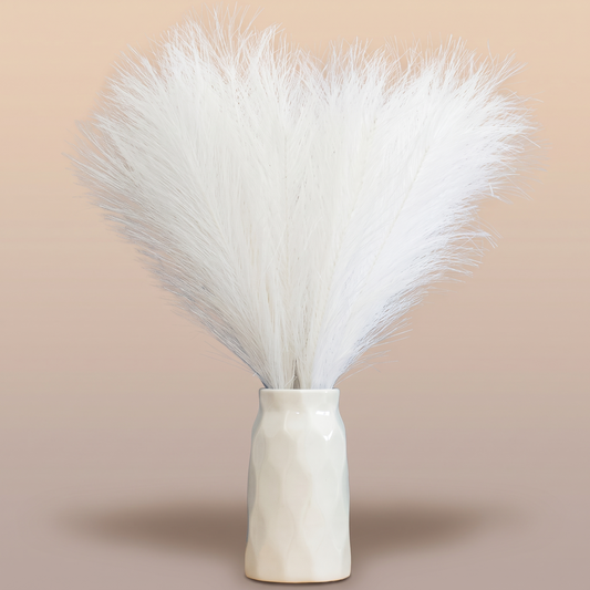 Faux Pampas Grass Stems (18") – Boho Home & Wedding Décor, Set of 6