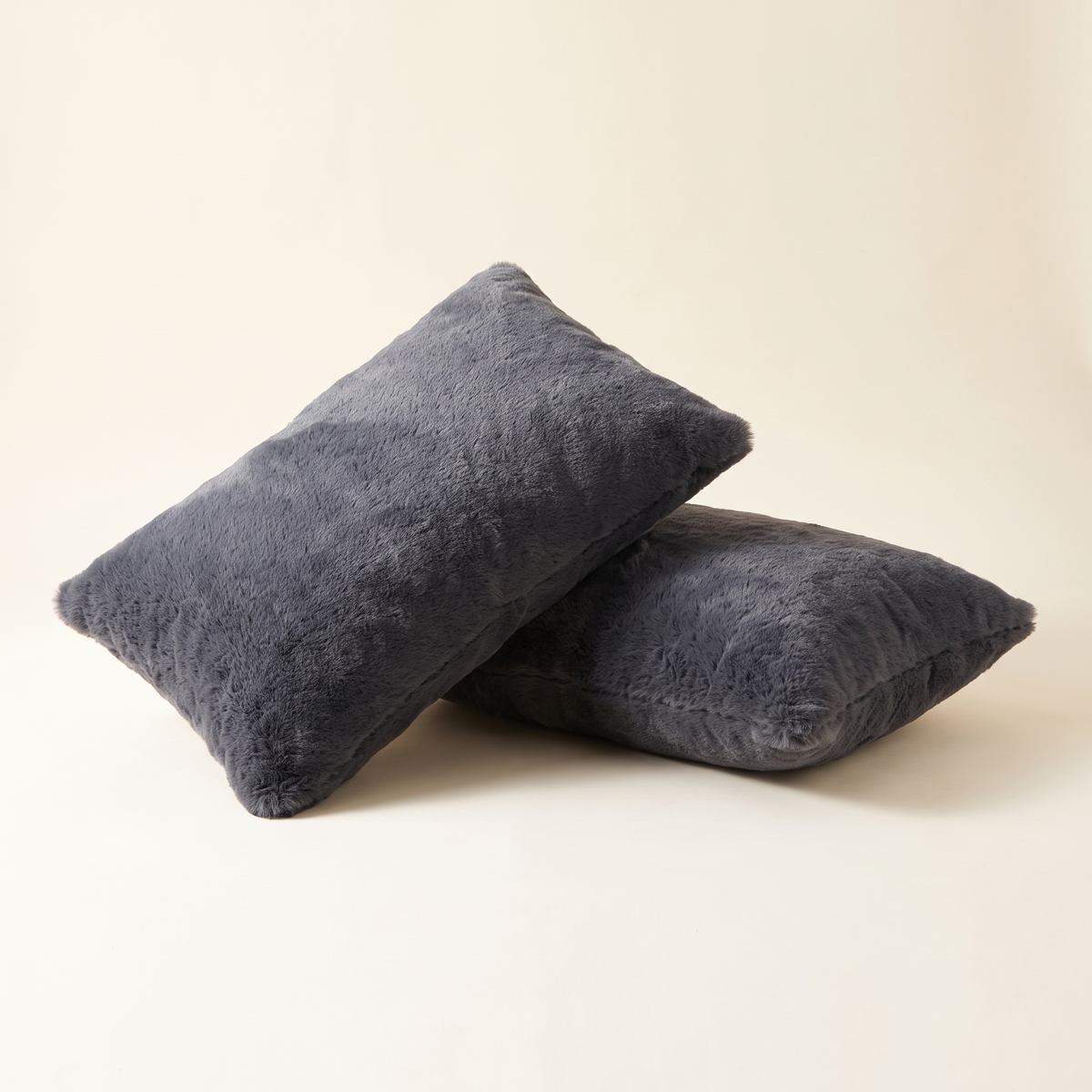 Faux Fur Lumbar Pillow Covers, Set of 2