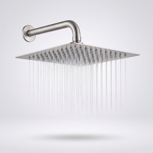 8" Square Rainfall Shower Head – High Pressure, Stainless Steel