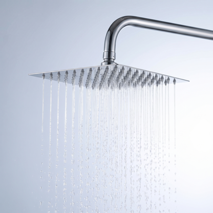 8" Square Rainfall Shower Head – High Pressure, Stainless Steel