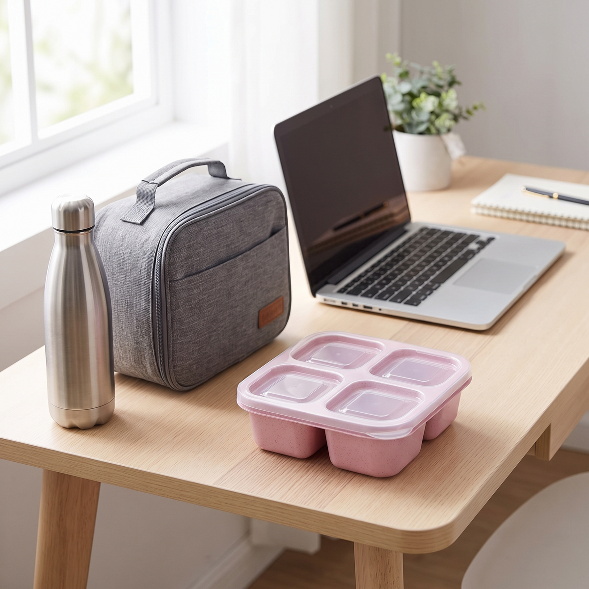 4-Compartment Snack Boxes – Portable Meal Prep Containers, Set of 5