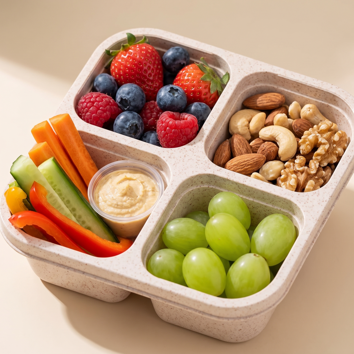 4-Compartment Snack Boxes – Portable Meal Prep Containers, Set of 5