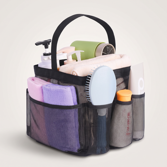 Mesh Shower Caddy Portable for College Dorm Room Essentials, Shower Caddy Dorm with 9-Pocket Large Capacity for Beach, Swimming, Gym, Camping, Travel Essentials