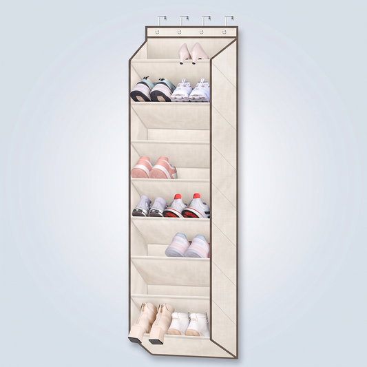 Over-the-Door Shoe Organizer – Narrow Closet Rack, Deep Pockets