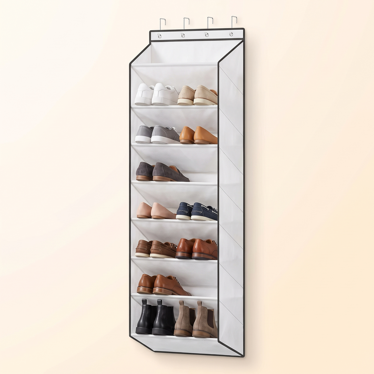 Over-the-Door Shoe Organizer – Narrow Closet Rack, Deep Pockets