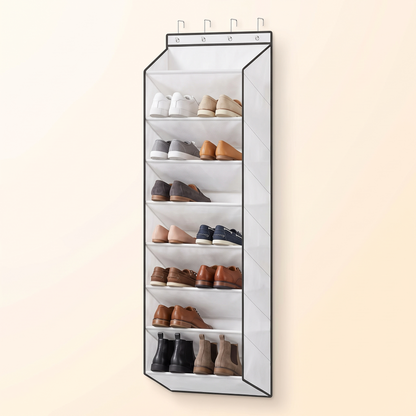Over-the-Door Shoe Organizer – Narrow Closet Rack, Deep Pockets